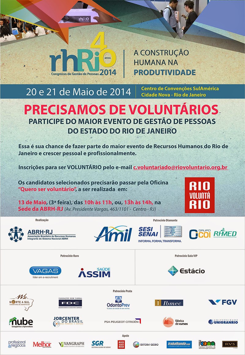 Não deixe de participar do maior evento de Gestão de Pessoas do Estado do Rio de Janeiro, o RH-RIO